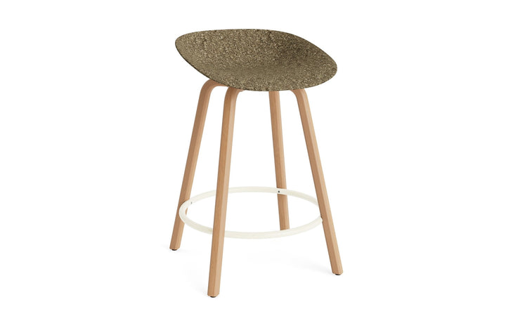 Mat Barstool 65 cm Wood - Normann Copenhagen Barstools - Mat Barstool 65 cm Beech/Cream - Seaweed - HORNE