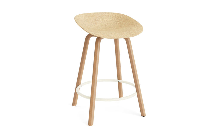 Mat Barstool 65 cm Wood - Normann Copenhagen Barstools - Mat Barstool 65 cm Beech/Cream - Hemp - HORNE