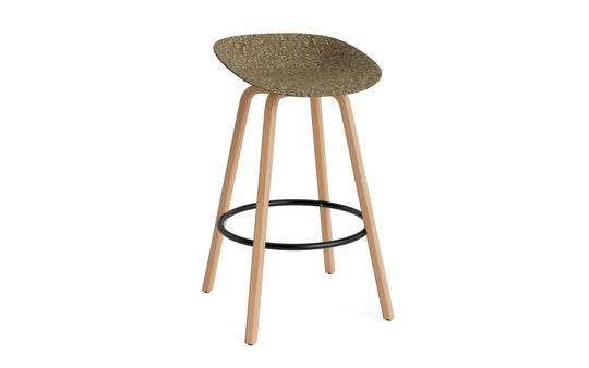Mat Barstool 75 cm Wood - Normann Copenhagen Barstools - Mat Barstool 75 cm Beech/Black - Seaweed - HORNE