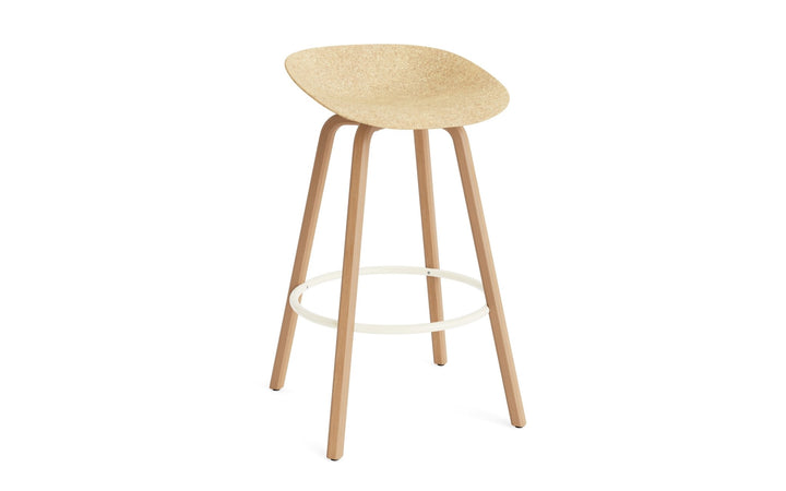 Mat Barstool 75 cm Wood - Normann Copenhagen Barstools - Mat Barstool 75 cm Beech/Cream - Hemp - HORNE
