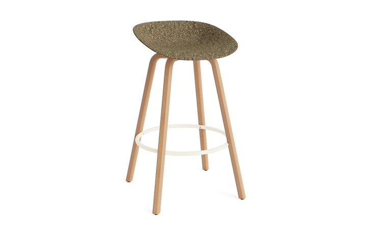 Mat Barstool 75 cm Wood - Normann Copenhagen Barstools - Mat Barstool 75 cm Beech/Cream - Seaweed - HORNE