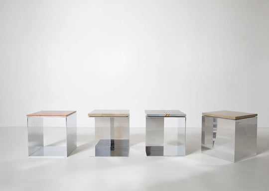 Material Studies Cube v.4 - Kalon Studios Tables - Mineral Blue - HORNE