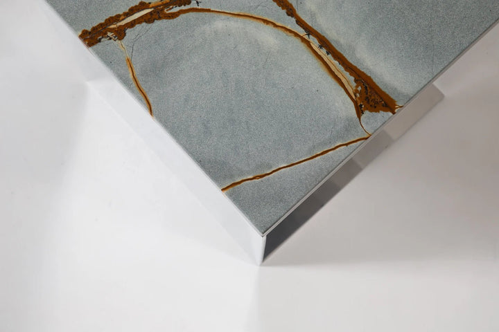 Material Studies Cube v.4 - Kalon Studios Tables - Mineral Blue - HORNE