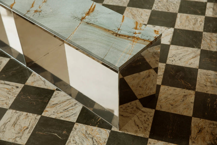 Material Studies II Case Bench - Kalon Studios Stools + Benches + Ottomans - Mineral Blue - HORNE