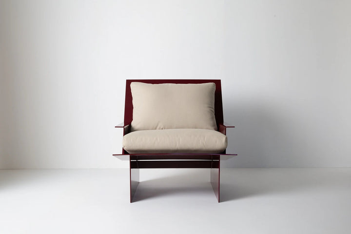 Material Studies Rugosa Chair - Kalon Studios Chairs - Lapis w/ Carmine Cushion - HORNE