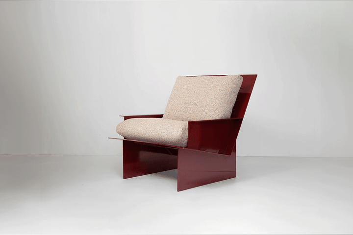Material Studies Rugosa Chair - Kalon Studios Chairs - Lapis w/ Carmine Cushion - HORNE
