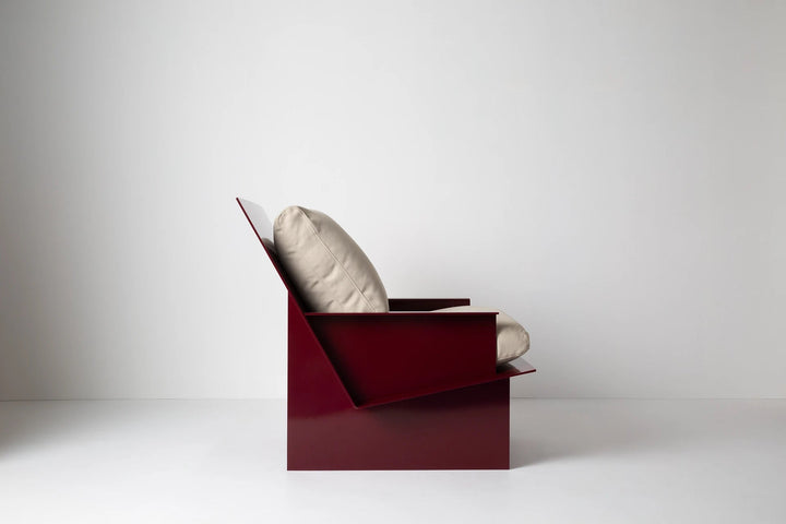 Material Studies Rugosa Chair - Kalon Studios Chairs - Lapis w/ Carmine Cushion - HORNE