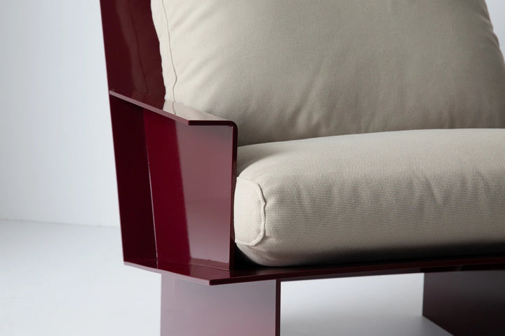 Material Studies Rugosa Chair - Kalon Studios Chairs - Lapis w/ Carmine Cushion - HORNE