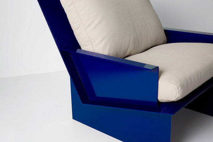 Material Studies Rugosa Chair - Kalon Studios Chairs - Lapis w/ Carmine Cushion - HORNE