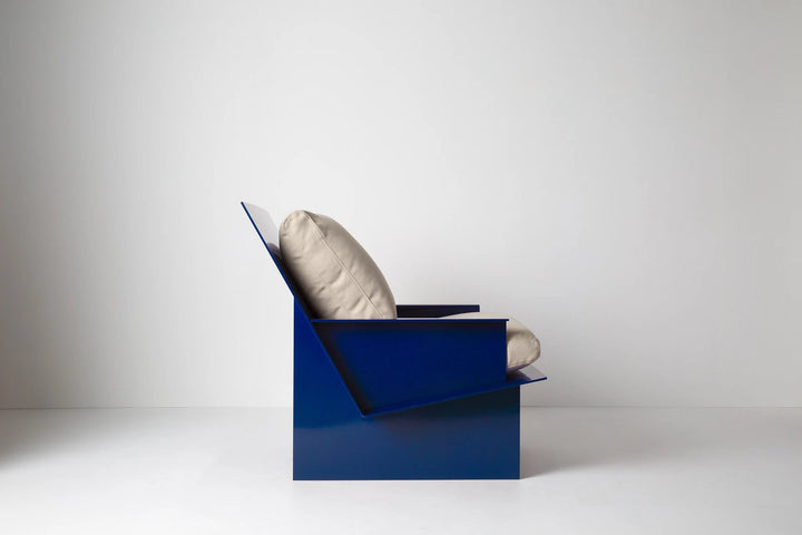 Material Studies Rugosa Chair - Kalon Studios Chairs - Lapis w/ Carmine Cushion - HORNE