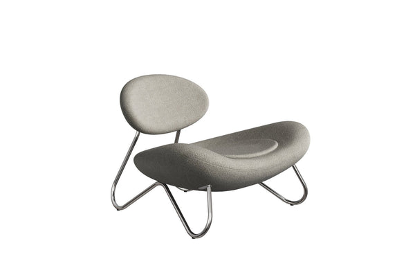 Meadow Lounge Chair - Woud - Chairs - Alpine 01 Boucle - Natural - Chrome - Plated Steel - HORNE