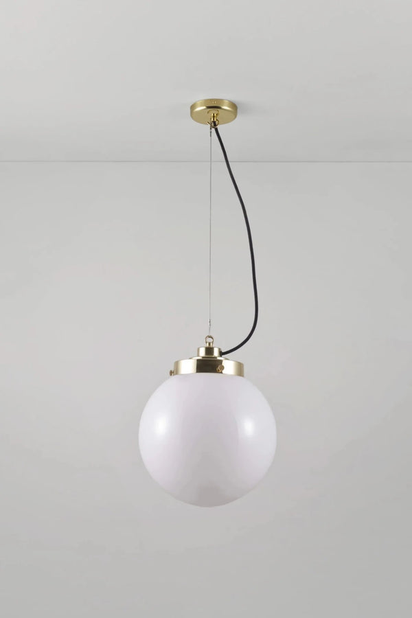 Medium Globe Pendant - Original BTC Pendants - Brass - Opal - HORNE