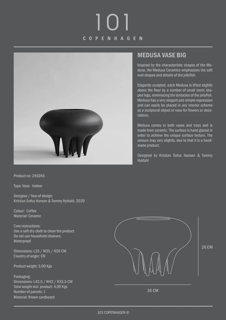 Medusa Vase - 101 Copenhagen Vases - Mini - Coffee - HORNE