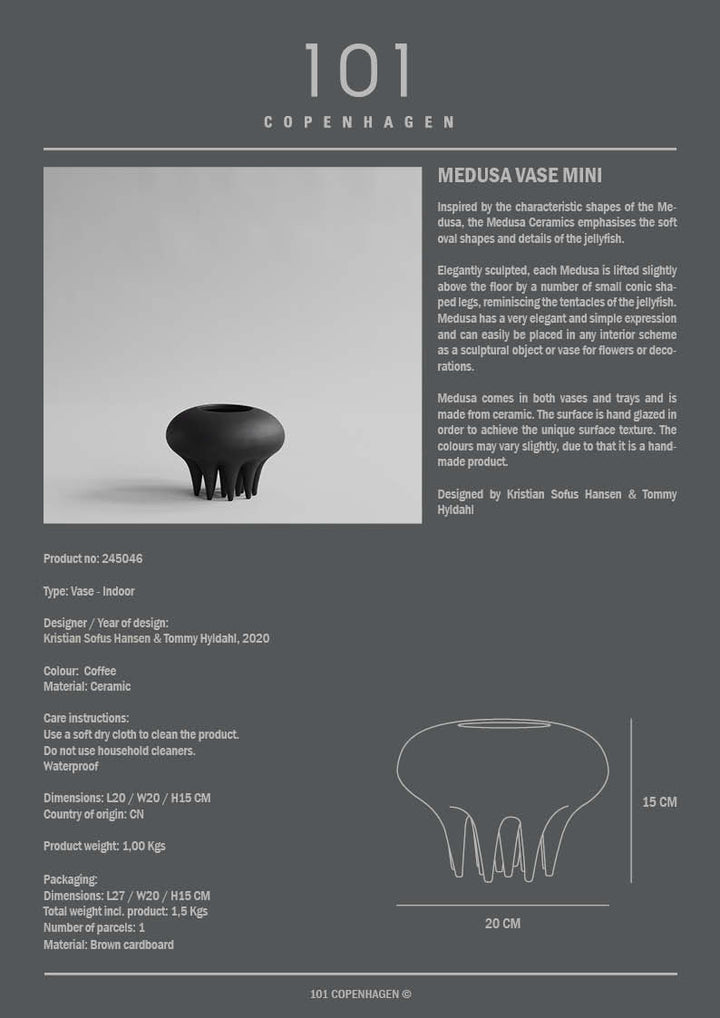 Medusa Vase - 101 Copenhagen Vases - Mini - Coffee - HORNE