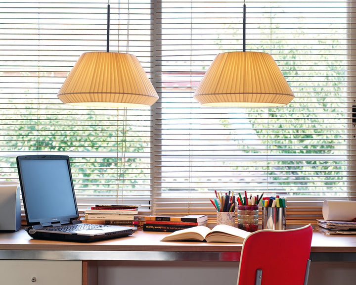 Mei 38 Pendant Lamp - Bover Pendants - White Ribbon - Satin Nickel - HORNE