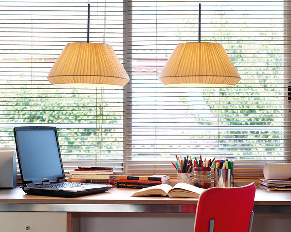 Mei 38 Pendant Lamp - Bover Pendants - White Ribbon - Satin Nickel - HORNE