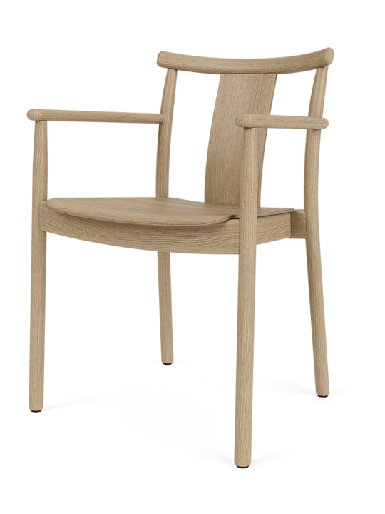 Merkur Dining Chair - Un - Upholstered - Audo Copenhagen Chairs - With Arms - Natural Oak - HORNE