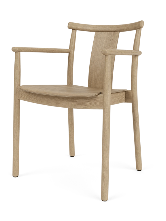 Merkur Dining Chair - Un - Upholstered - Audo Copenhagen Chairs - With Arms - Natural Oak - HORNE