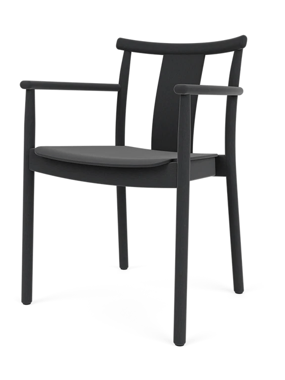 Merkur Dining Chair - Un - Upholstered - Audo Copenhagen Chairs - With Arms - Black Oak - HORNE