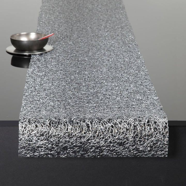 Metallic Lace Table Runner in Silver