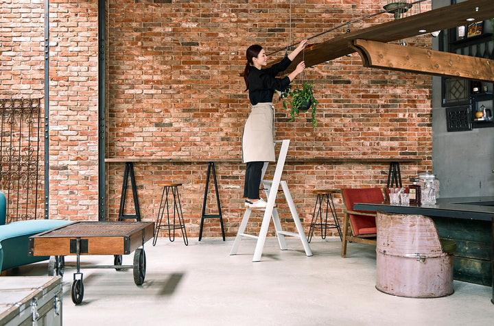 Metaphys Lucano Stepstool 3 - Step - Hasegawa USA Inc - Ladder + Step Stool - Peach Brown - HORNE