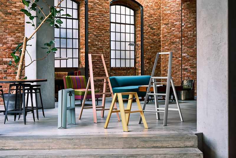 Metaphys Lucano Stepstool 3 - Step - Hasegawa USA Inc - Ladder + Step Stool - Gold - HORNE