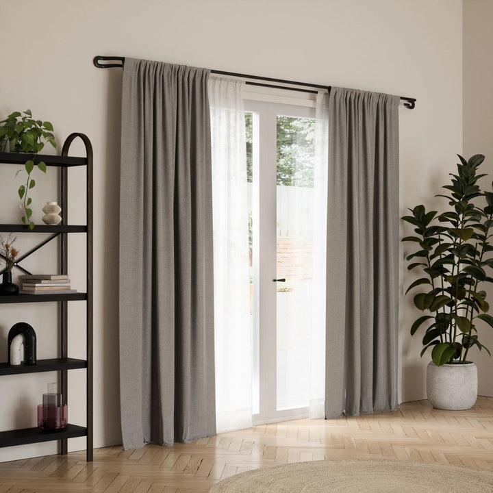 Midnight Blackout Double Curtain Rod - Umbra Bath - Matte-Black - HORNE