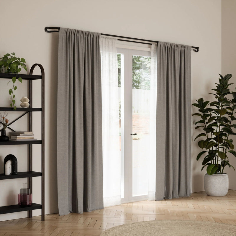 Midnight Blackout Double Curtain Rod - Umbra Bath - Matte-Black - HORNE