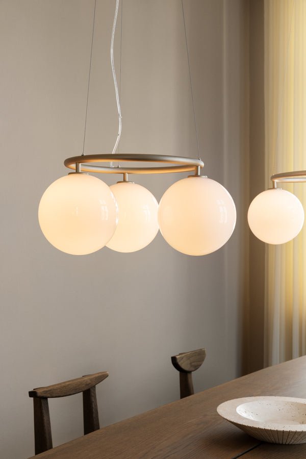 Miira 3 Circular Chandelier - Nuura Chandeliers - Brass / Optic Clear - HORNE