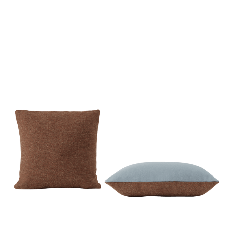 Mingle Cushion - Muuto Blankets + Throws + Pillows - Copper Brown / Light Blue - Square - HORNE