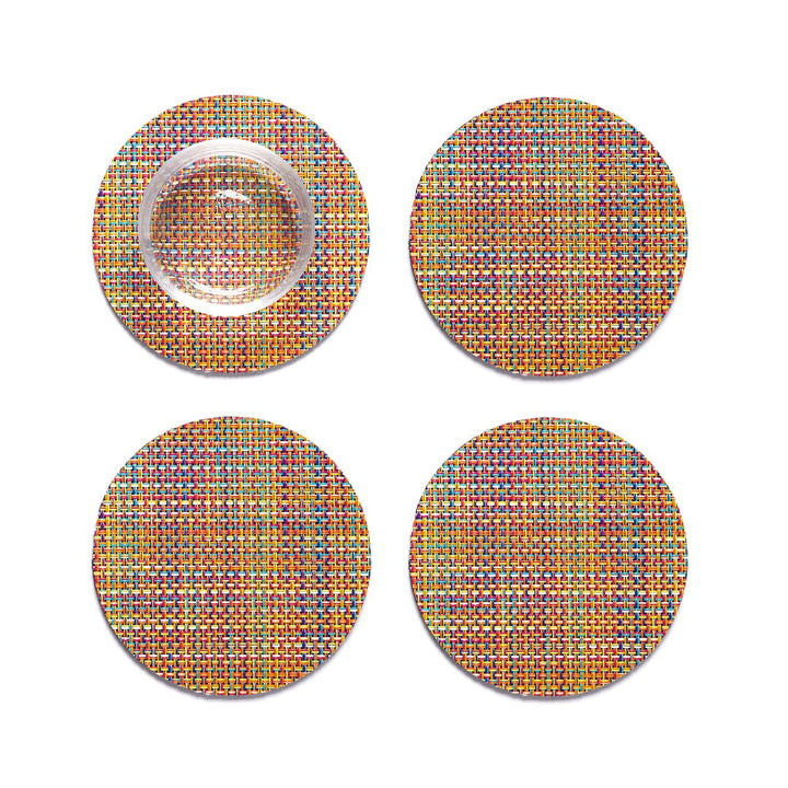 Mini Basketweave Coasters in Confetti