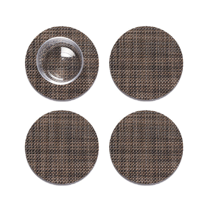 Mini Basketweave Coasters in Dark Walnut