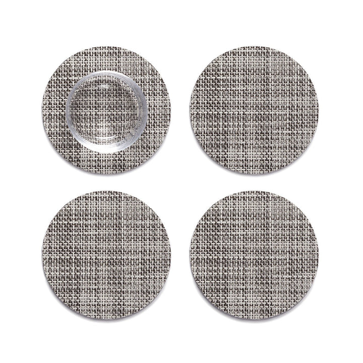 Mini Basketweave Coasters in Gravel