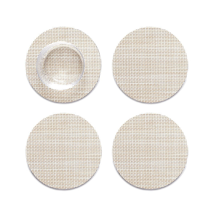 Mini Basketweave Coasters in Parchment