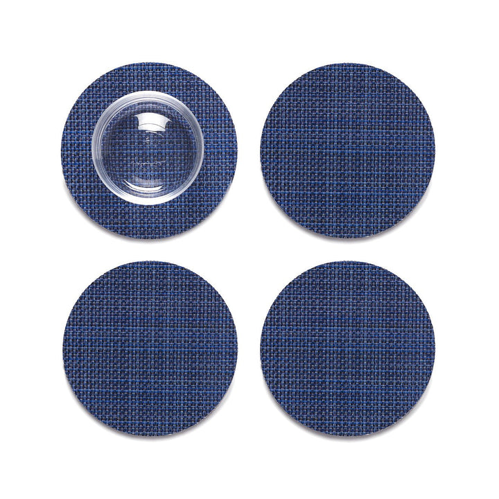 Mini Basketweave Coasters in Indigo