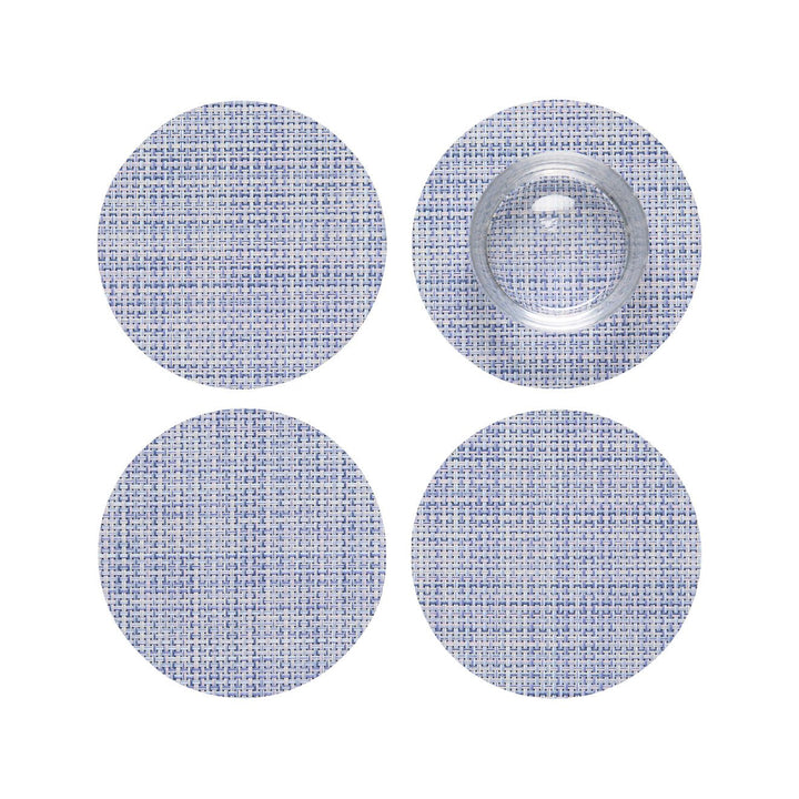Mini Basketweave Coasters in Periwinkle