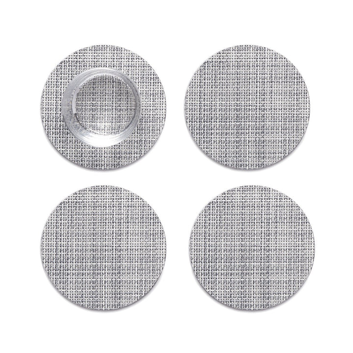 Mini Basketweave Coasters in Mist