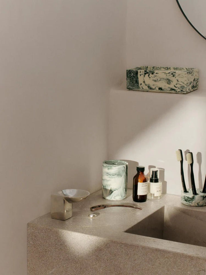 Mist Cotton Pad Holder - Ferm Living Storage + Organization - Sugar Kelp - HORNE
