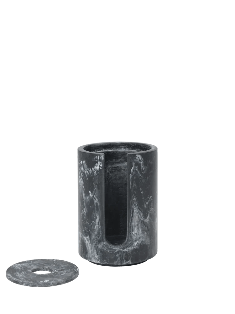 Mist Cotton Pad Holder - Ferm Living Storage + Organization - Charcoal - HORNE