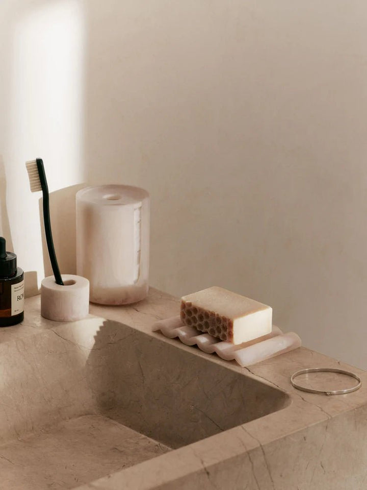 Mist Cotton Pad Holder - Ferm Living Storage + Organization - Sugar Kelp - HORNE