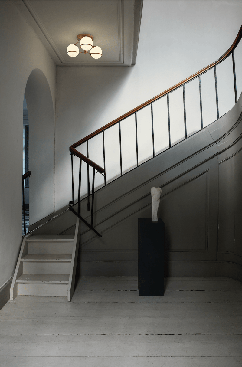 Model 2042 - 3 Opaline Spheres - Astep Floor Lamps - HORNE