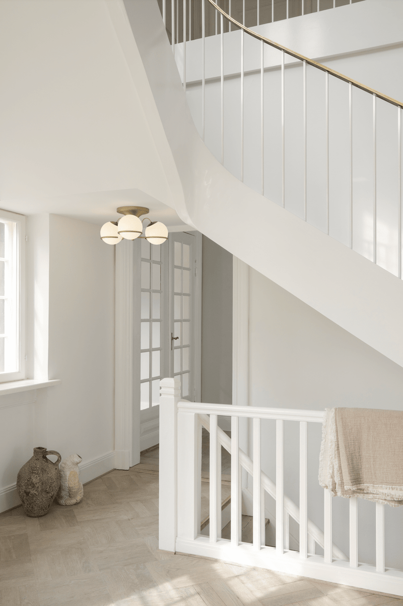 Model 2042 - 3 Opaline Spheres - Astep Floor Lamps - HORNE