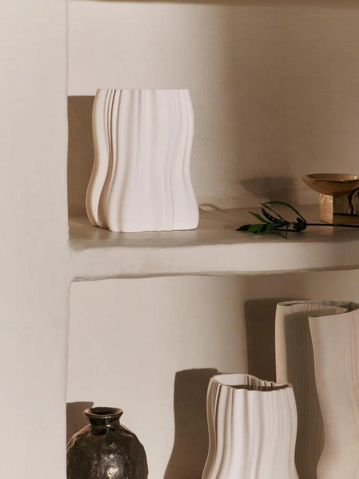 Moire Vase - Small - Ferm Living Vases - Off - White - HORNE