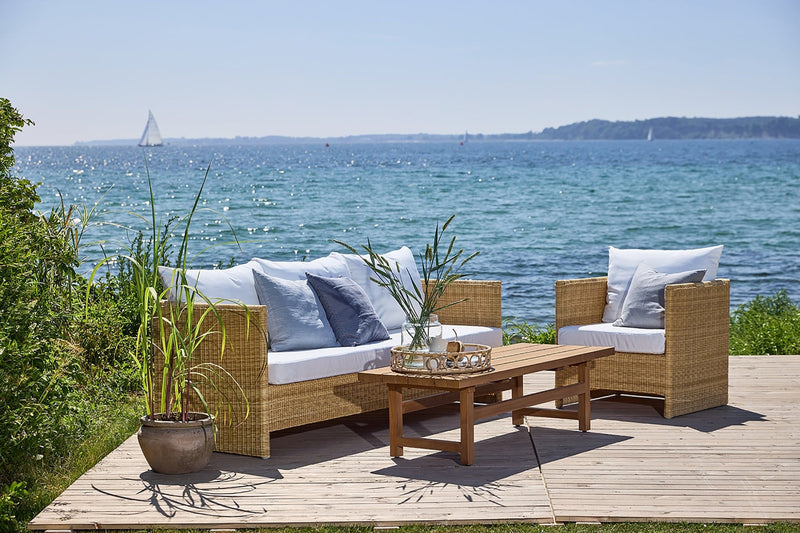 Molly Outdoor Lounge Chair - Sika Design - Outdoor Furniture - Natural - Canvas White - HORNE