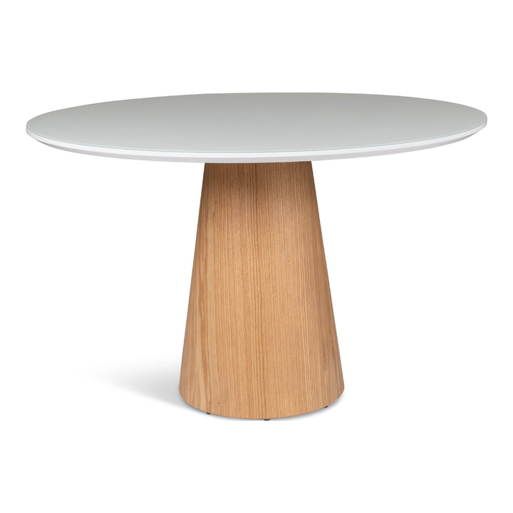 Mona Lacquered Glass Round Dining Table - Urbia Tables - Off White Nevoa - HORNE