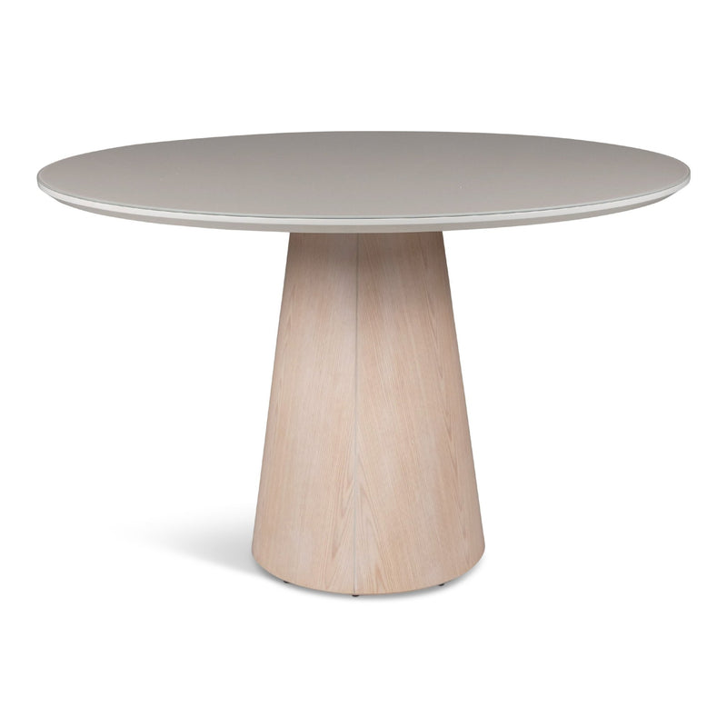 Mona Lacquered Glass Round Dining Table - Urbia Tables - Branco Damasco - HORNE