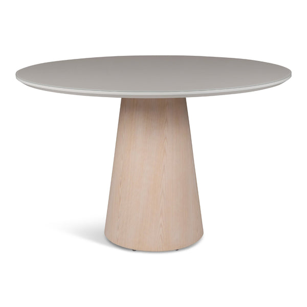 Mona Lacquered Glass Round Dining Table - Urbia Tables - Off White Nevoa - HORNE