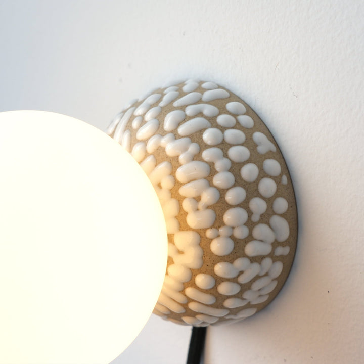 Monroe Sconce - Misewell Lamps - White Gloopy - Plug in (includes 10' cord with on/off switch) - HORNE
