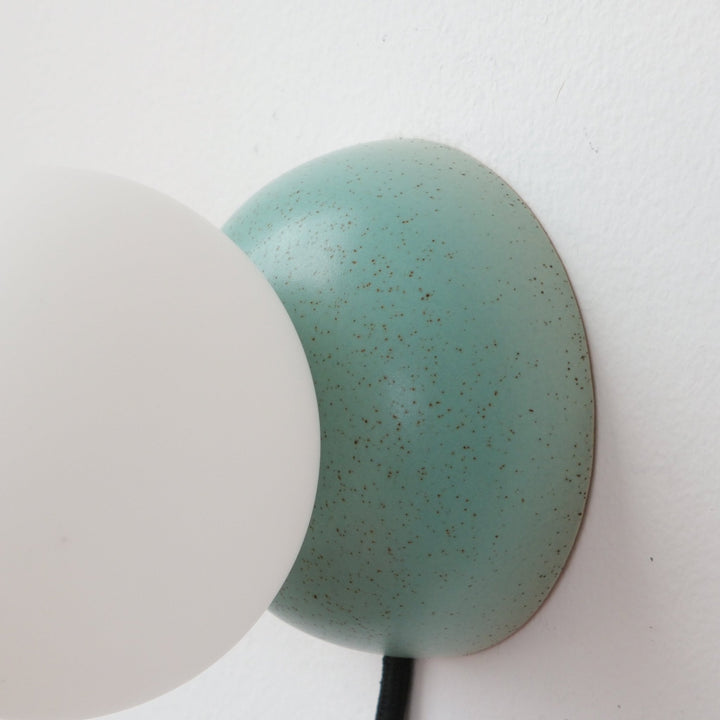 Monroe Sconce - Misewell Lamps - Robins Egg - Plug in (includes 10' cord with on/off switch) - HORNE