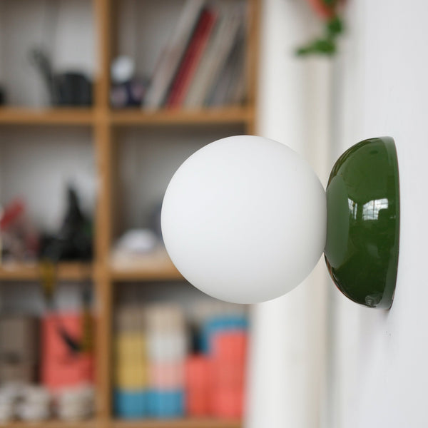 Monroe Sconce - Misewell Lamps - Green - Plug in (includes 10' cord with on/off switch) - HORNE